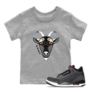 Air Jordan 3 Retro Fear shirt to match jordans Goat Face sneaker tees Air Jordan 3 Fear SNRT Sneaker Tees Sneaker Matching Clothing Brand Baby Toddler Heather Grey 1 T-Shirt