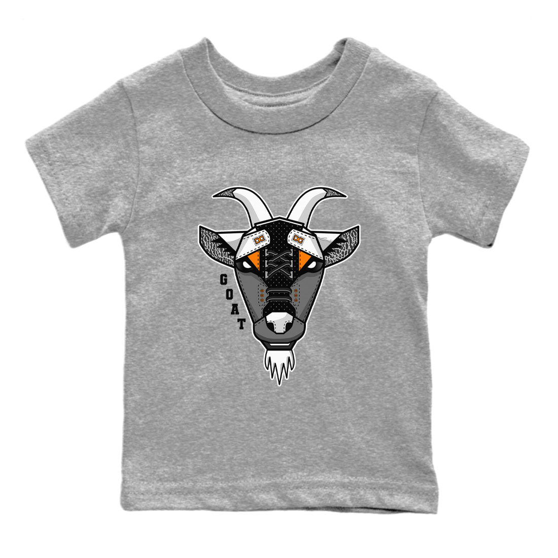 Air Jordan 3 Retro Fear shirt to match jordans Goat Face sneaker tees Air Jordan 3 Fear SNRT Sneaker Tees Sneaker Matching Clothing Brand Baby Toddler Heather Grey 2 T-Shirt
