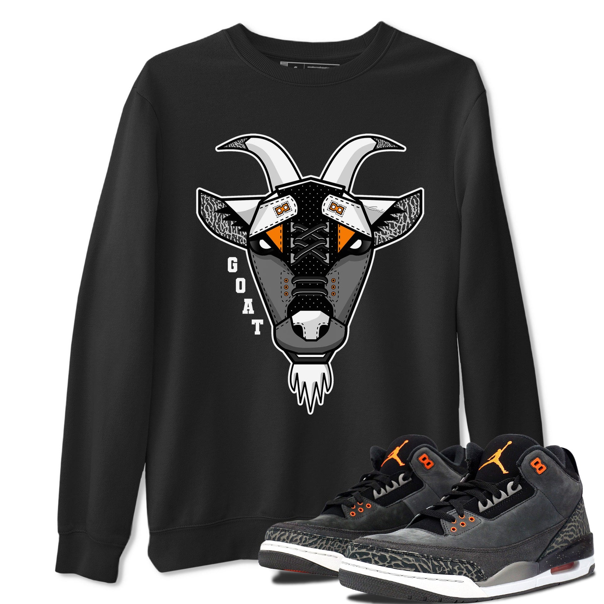 Air Jordan 3 Retro Fear shirt to match jordans Goat Face sneaker tees Air Jordan 3 Fear SNRT Sneaker Tees Sneaker Matching Clothing Brand Unisex Sneaker Tee Black 1 T-Shirt
