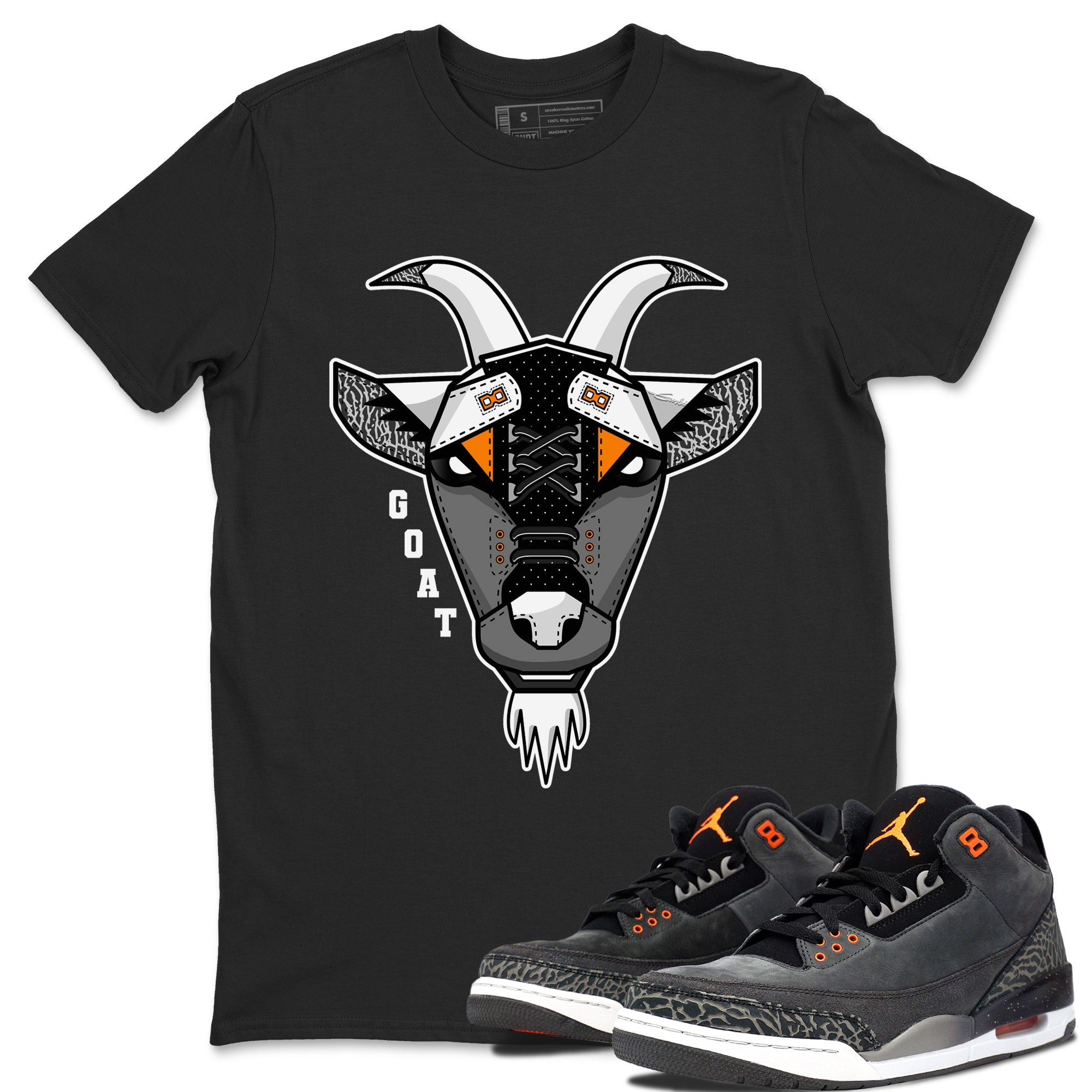Air Jordan 3 Retro Fear shirt to match jordans Goat Face sneaker tees Air Jordan 3 Fear SNRT Sneaker Tees Sneaker Matching Clothing Brand Unisex Sneaker Tee Black 1 T-Shirt