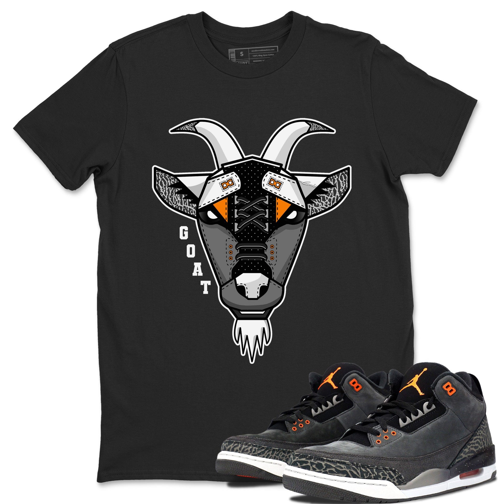 Air Jordan 3 Retro Fear shirt to match jordans Goat Face sneaker tees Air Jordan 3 Fear SNRT Sneaker Tees Sneaker Matching Clothing Brand Unisex Sneaker Tee Black 1 T-Shirt