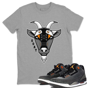 Air Jordan 3 Retro Fear shirt to match jordans Goat Face sneaker tees Air Jordan 3 Fear SNRT Sneaker Tees Sneaker Matching Clothing Brand Unisex Sneaker Tee Heather Grey 1 T-Shirt