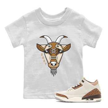 Air Jordan 3 Palomino Sneaker Match Tees Goat Face Sneaker T-Shirts Jordan 3 Palomino Sneaker Release Tees Kids Shirts White 1