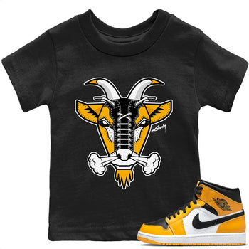 Jordan 1 Yellow Toe Sneaker Match Tees Goat Face Sneaker Tees Jordan 1 Yellow Toe Sneaker Release Tees Kids Shirts
