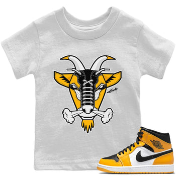 Jordan 1 Yellow Toe Sneaker Match Tees Goat Face Sneaker Tees Jordan 1 Yellow Toe Sneaker Release Tees Kids Shirts