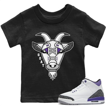 Jordan 3 Dark Iris Sneaker Match Tees Goat Face Sneaker Tees Jordan 3 Dark Iris Sneaker Release Tees Kids Shirts