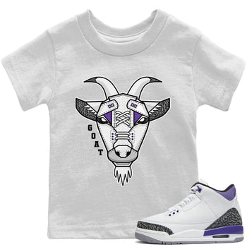 Jordan 3 Dark Iris Sneaker Match Tees Goat Face Sneaker Tees Jordan 3 Dark Iris Sneaker Release Tees Kids Shirts