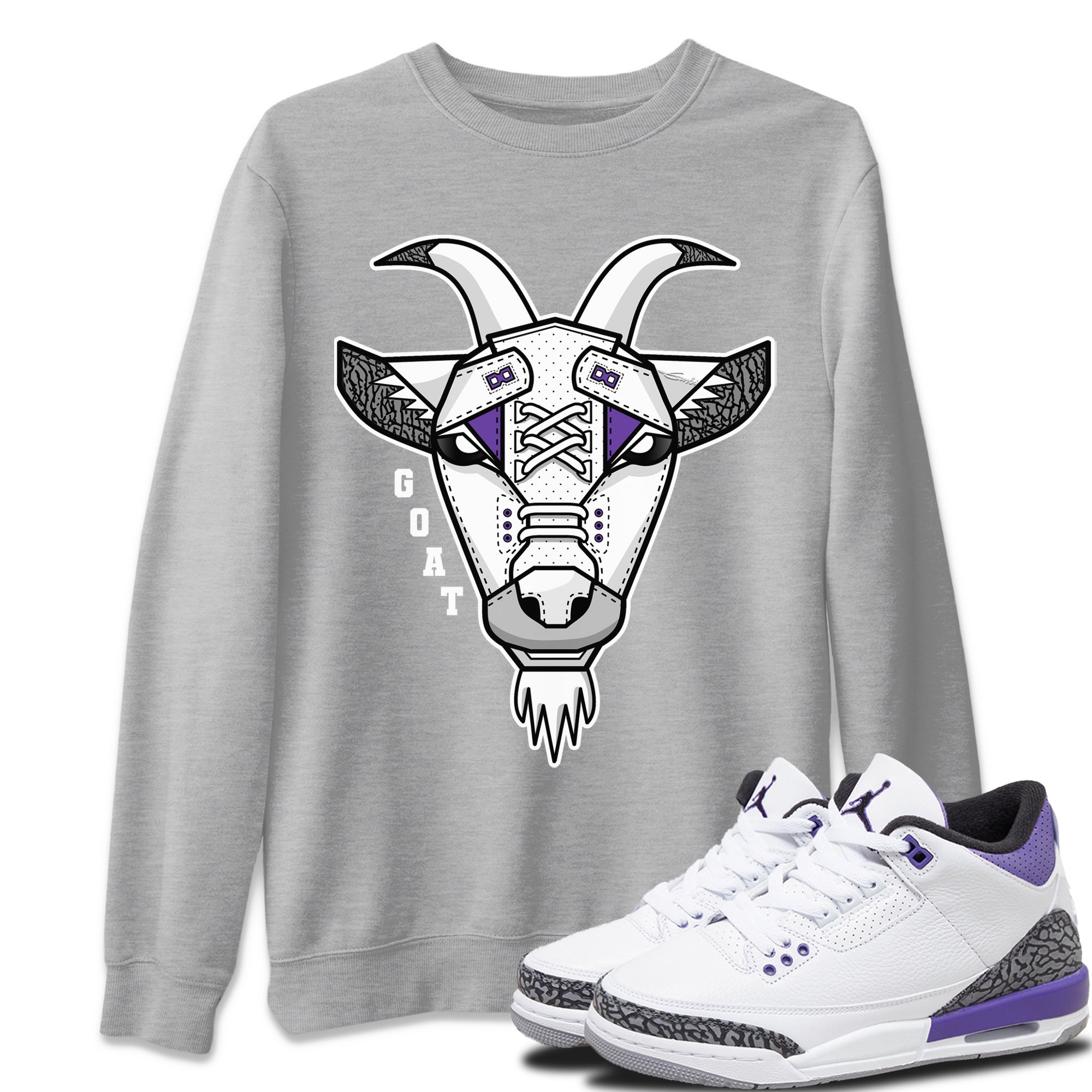 Jordan 3 Dark Iris Sneaker Match Tees Goat Face Sneaker Tees Jordan 3 Dark Iris Sneaker Release Tees Unisex Shirts
