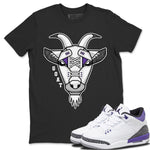 Jordan 3 Dark Iris Sneaker Match Tees Goat Face Sneaker Tees Jordan 3 Dark Iris Sneaker Release Tees Unisex Shirts