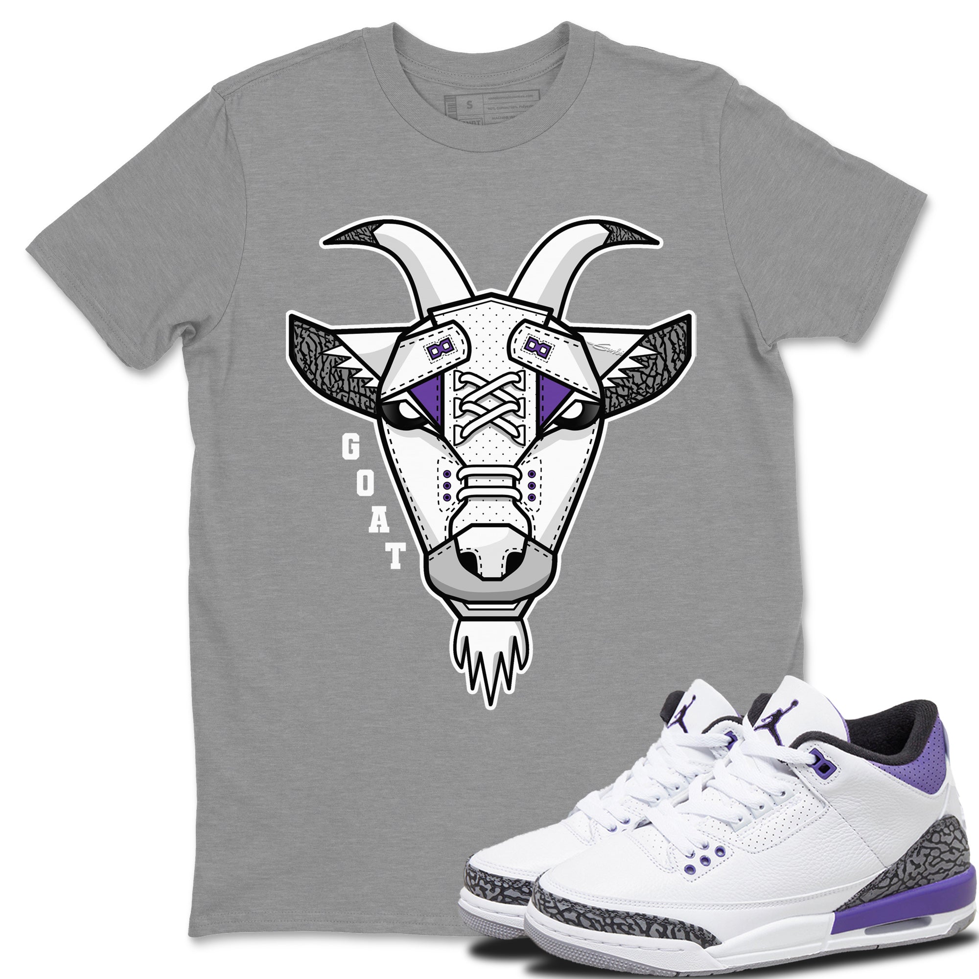 Jordan 3 Dark Iris Sneaker Match Tees Goat Face Sneaker Tees Jordan 3 Dark Iris Sneaker Release Tees Unisex Shirts
