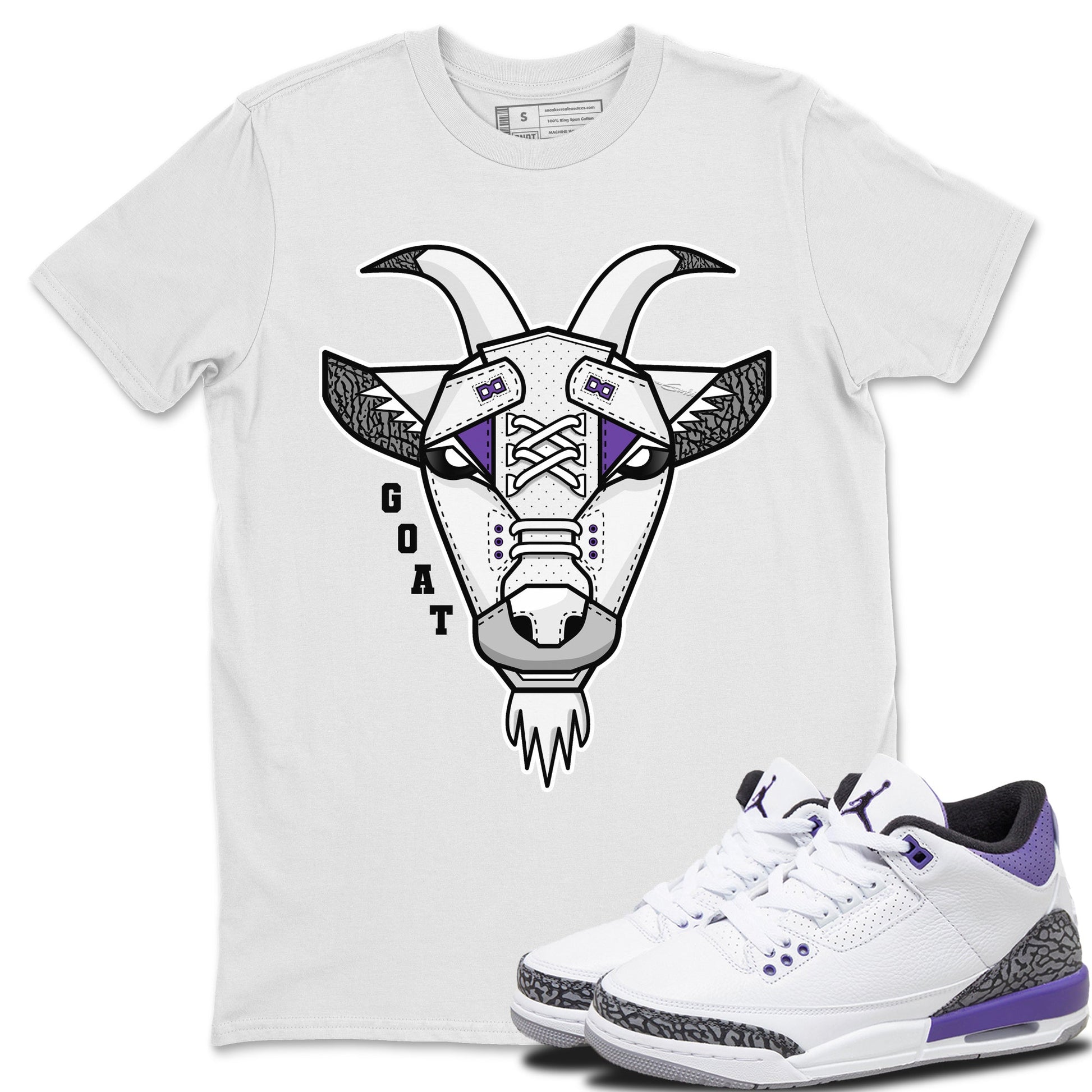 Jordan 3 Dark Iris Sneaker Match Tees Goat Face Sneaker Tees Jordan 3 Dark Iris Sneaker Release Tees Unisex Shirts