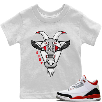 Jordan 3 Fire Red Sneaker Match Tees Goat Face Sneaker Tees Jordan 3 Fire Red Sneaker Release Tees Kids Shirts