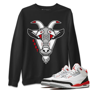 Jordan 3 Fire Red Sneaker Match Tees Goat Face Sneaker Tees Jordan 3 Fire Red Sneaker Release Tees Unisex Shirts