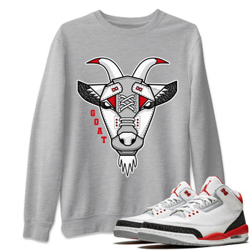 Jordan 3 Fire Red Sneaker Match Tees Goat Face Sneaker Tees Jordan 3 Fire Red Sneaker Release Tees Unisex Shirts