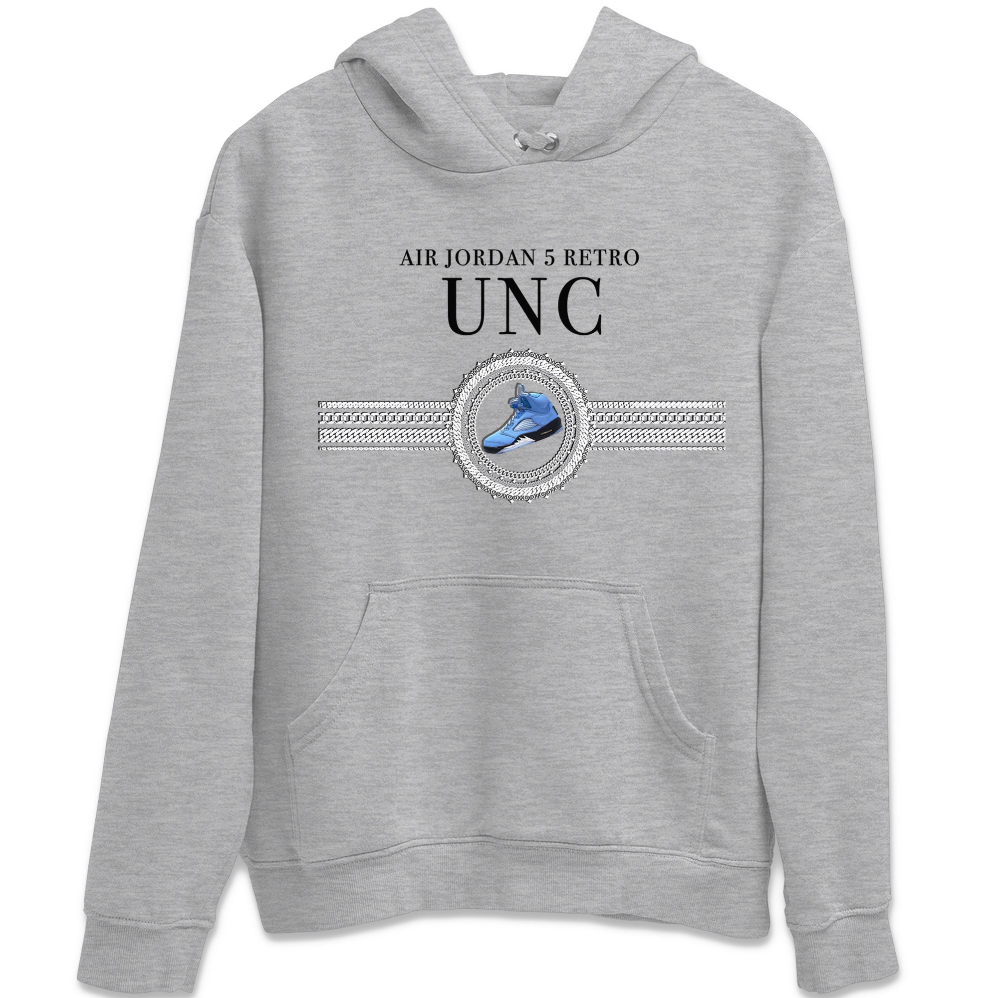 Jordan 5 UNC Jordan Shirts Gold Chain Sneaker Tees Air Jordan 5 UNC SNRT Sneaker Tees Unisex Shirts Heather Grey 2