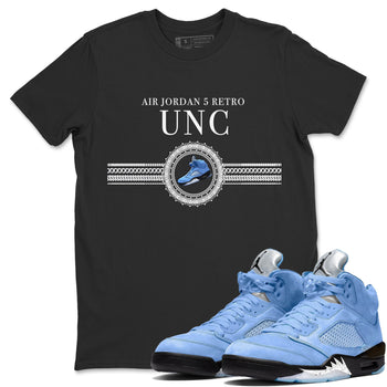 Jordan 5 UNC Jordan Shirts Gold Chain Sneaker Tees Air Jordan 5 UNC SNRT Sneaker Tees Unisex Shirts Black 1