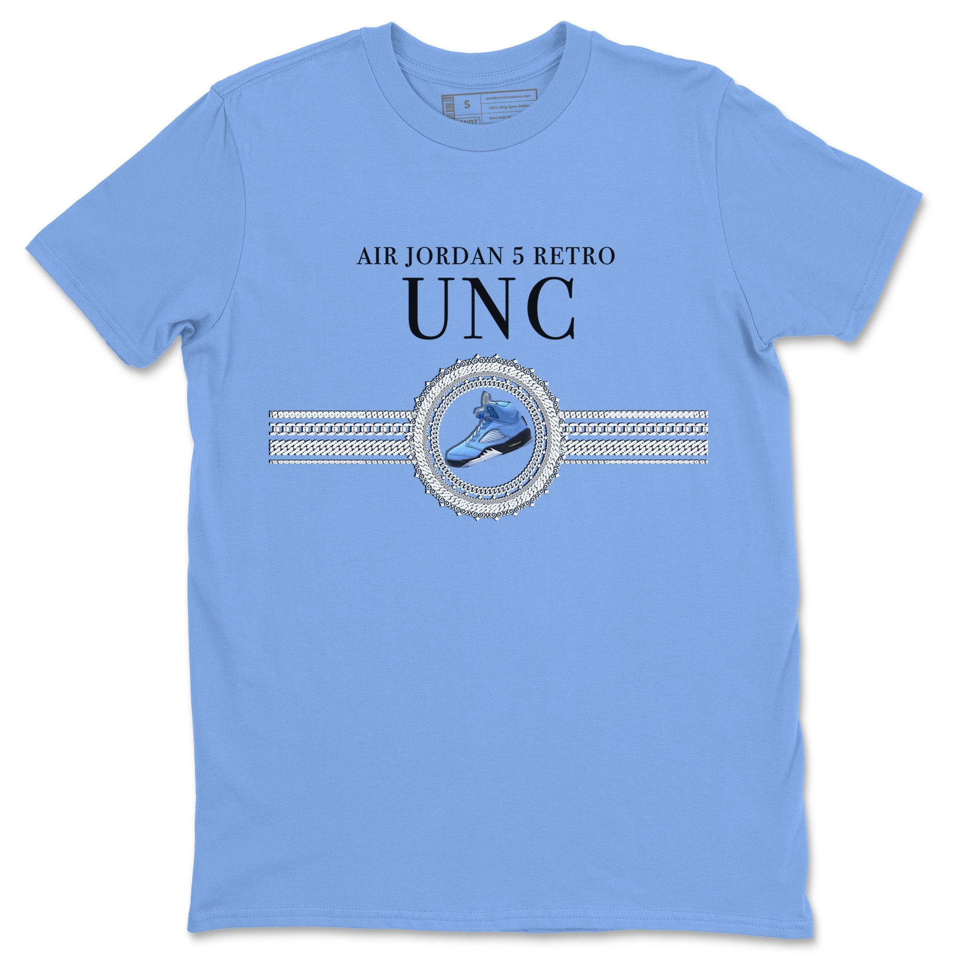 Jordan 5 UNC Jordan Shirts Gold Chain Sneaker Tees Air Jordan 5 UNC SNRT Sneaker Tees Unisex Shirts Carolina Blue 2