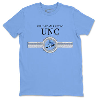 Jordan 5 UNC Jordan Shirts Gold Chain Sneaker Tees Air Jordan 5 UNC SNRT Sneaker Tees Unisex Shirts Carolina Blue 2