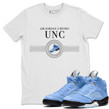 Jordan 5 UNC Jordan Shirts Gold Chain Sneaker Tees Air Jordan 5 UNC SNRT Sneaker Tees Unisex Shirts White 1
