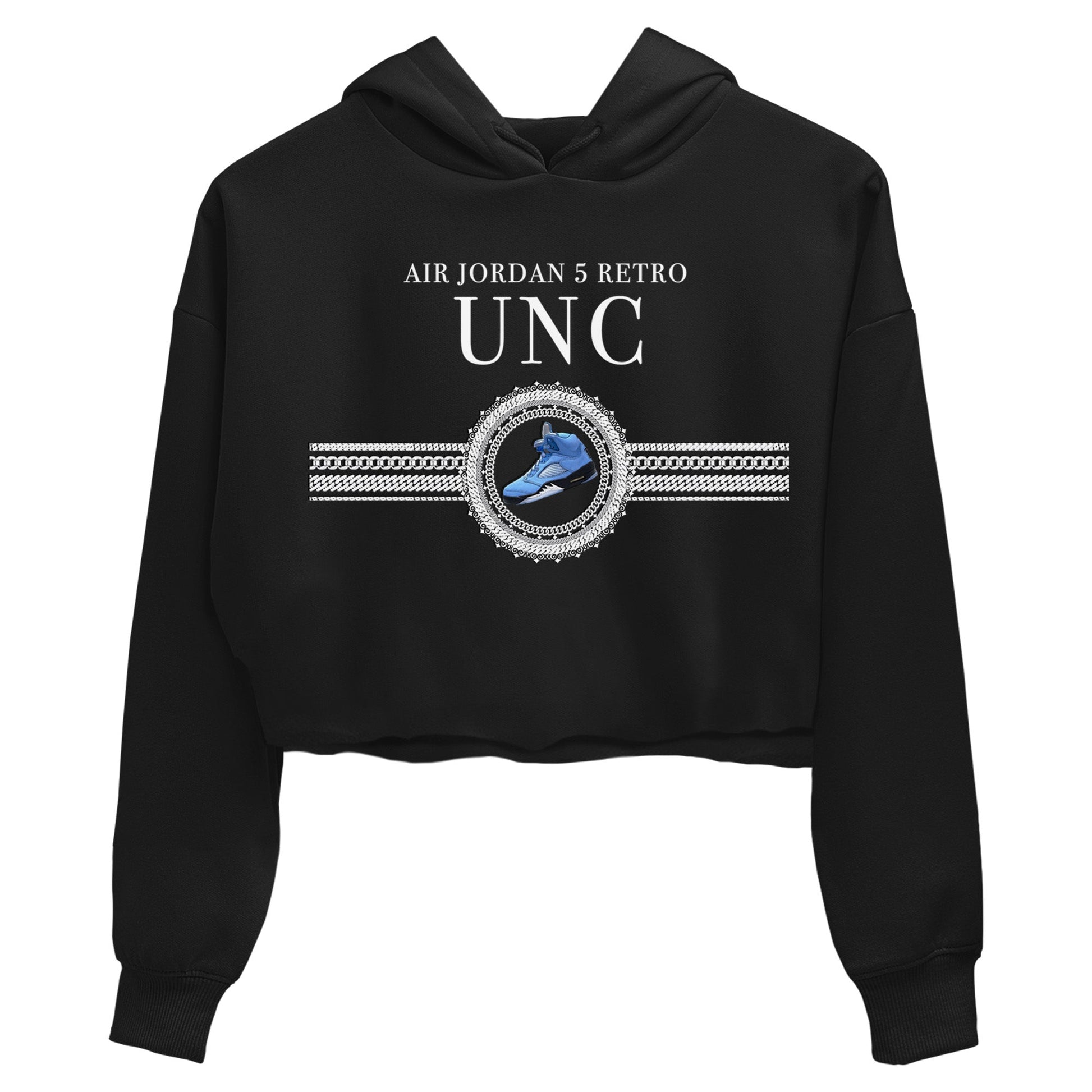 Jordan 5 UNC Jordan Shirts Gold Chain Sneaker Tees Air Jordan 5 Retro UNC Sneaker Release Tees Women's Shirts Black 2