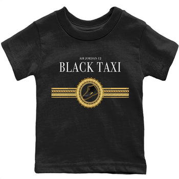 Jordan 12 Black Taxi Sneaker Match Tees Gold Chains Sneaker Tees Jordan 12 Black Taxi Sneaker Release Tees Kids Shirts