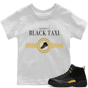 Jordan 12 Black Taxi Sneaker Match Tees Gold Chains Sneaker Tees Jordan 12 Black Taxi Sneaker Release Tees Kids Shirts