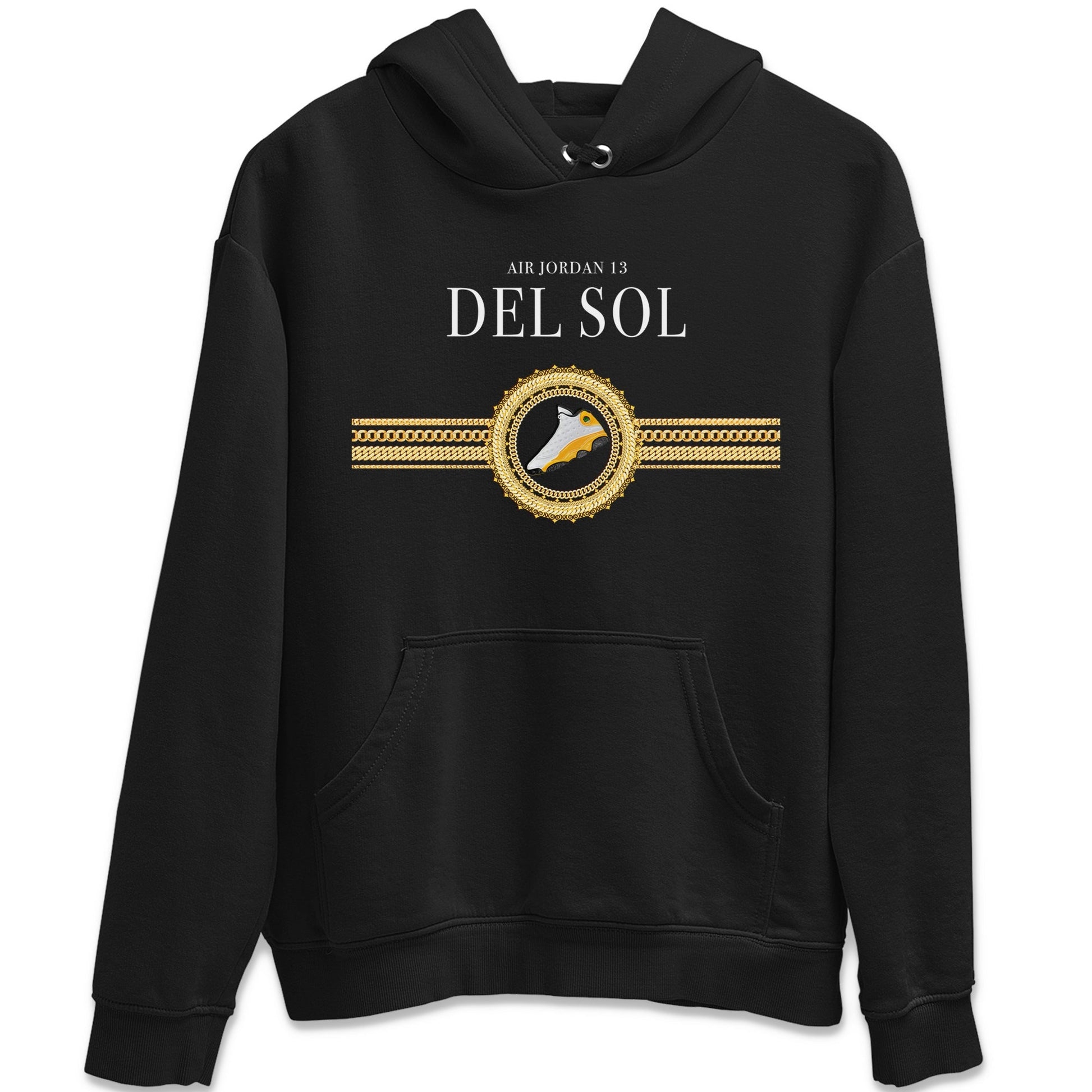 Jordan 13 Del Sol Sneaker Match Tees Gold Chains Sneaker Tees Jordan 13 Del Sol Sneaker Release Tees Unisex Shirts
