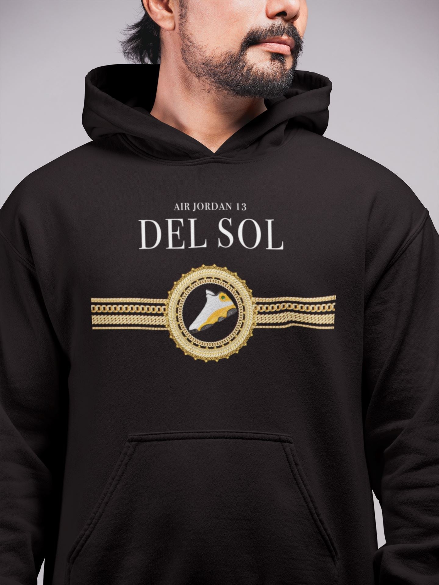 Jordan 13 Del Sol Sneaker Match Tees Gold Chains Sneaker Tees Jordan 13 Del Sol Sneaker Release Tees Unisex Shirts