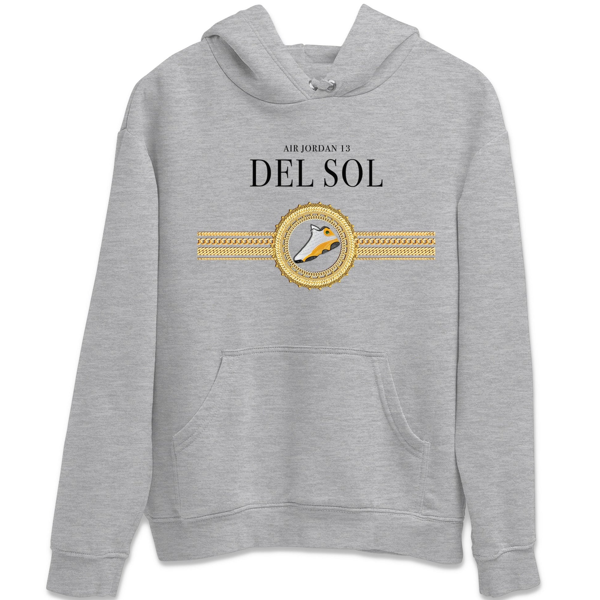 Jordan 13 Del Sol Sneaker Match Tees Gold Chains Sneaker Tees Jordan 13 Del Sol Sneaker Release Tees Unisex Shirts