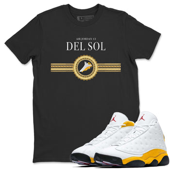 Jordan 13 Del Sol Sneaker Match Tees Gold Chains Sneaker Tees Jordan 13 Del Sol Sneaker Release Tees Unisex Shirts