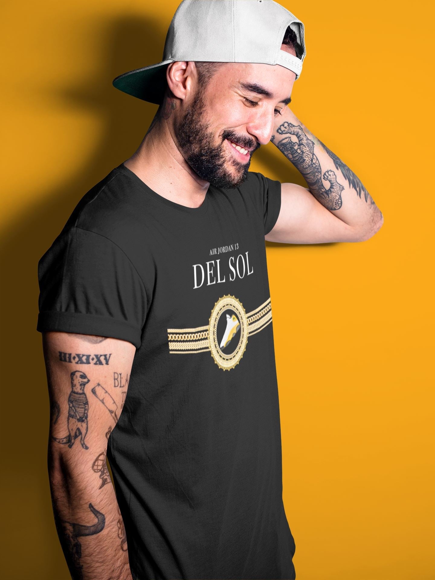 Jordan 13 Del Sol Sneaker Match Tees Gold Chains Sneaker Tees Jordan 13 Del Sol Sneaker Release Tees Unisex Shirts