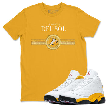 Jordan 13 Del Sol Sneaker Match Tees Gold Chains Sneaker Tees Jordan 13 Del Sol Sneaker Release Tees Unisex Shirts