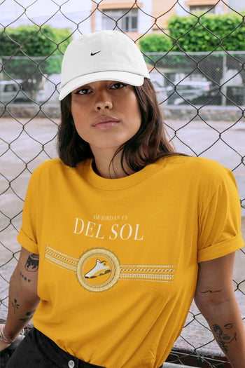 Jordan 13 Del Sol Sneaker Match Tees Gold Chains Sneaker Tees Jordan 13 Del Sol Sneaker Release Tees Unisex Shirts