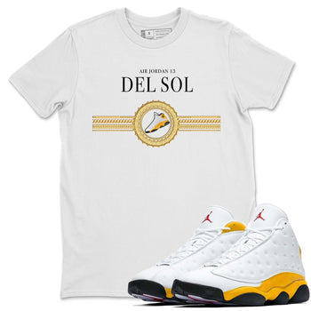 Jordan 13 Del Sol Sneaker Match Tees Gold Chains Sneaker Tees Jordan 13 Del Sol Sneaker Release Tees Unisex Shirts