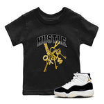 11s Gratitude shirt to match jordans Gold Hustle special sneaker matching tees Air Jordan 11 Gratitude SNRT sneaker tees Baby Toddler Black 1 T-Shirt