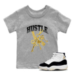 11s Gratitude shirt to match jordans Gold Hustle special sneaker matching tees Air Jordan 11 Gratitude SNRT sneaker tees Baby Toddler Heather Grey 1 T-Shirt