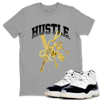 11s Gratitude shirt to match jordans Gold Hustle special sneaker matching tees Air Jordan 11 Gratitude SNRT sneaker tees Unisex Heather Grey 1 T-Shirt