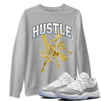 Air Jordan 11 White Cement Sneaker Match Tees Gold Hustle Sneaker Tees Air Jordan 11 Cement Grey Sneaker Release Tees Unisex Shirts Heather Grey 1