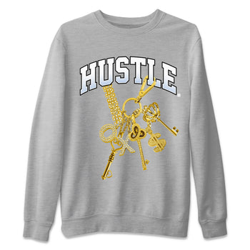 Air Jordan 11 White Cement Sneaker Match Tees Gold Hustle Sneaker Tees Air Jordan 11 Cement Grey Sneaker Release Tees Unisex Shirts Heather Grey 2