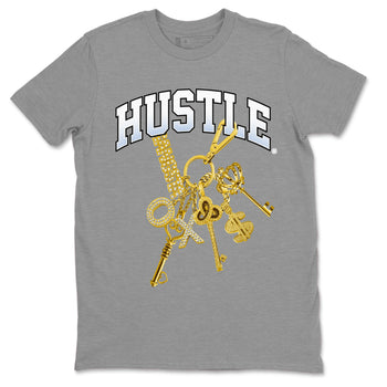 Air Jordan 11 White Cement Sneaker Match Tees Gold Hustle Sneaker Tees Air Jordan 11 Cement Grey Sneaker Release Tees Unisex Shirts Heather Grey 2