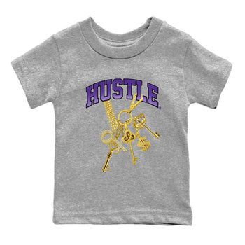 Air Jordan 12 Field Purple Sneaker Match Tees Gold Hustle Sneaker Tees Jordan Jordan 12 Lakers Sneaker Release Tees Kids Shirts Heather Grey 2