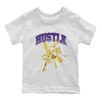 Air Jordan 12 Field Purple Sneaker Match Tees Gold Hustle Sneaker Tees Jordan Jordan 12 Lakers Sneaker Release Tees Kids Shirts White 2