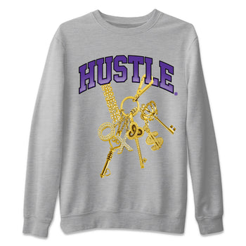 Air Jordan 12 Field Purple Sneaker Match Tees Gold Hustle Sneaker Tees Jordan Jordan 12 Lakers Sneaker Release Tees Unisex Shirts Heather Grey 2