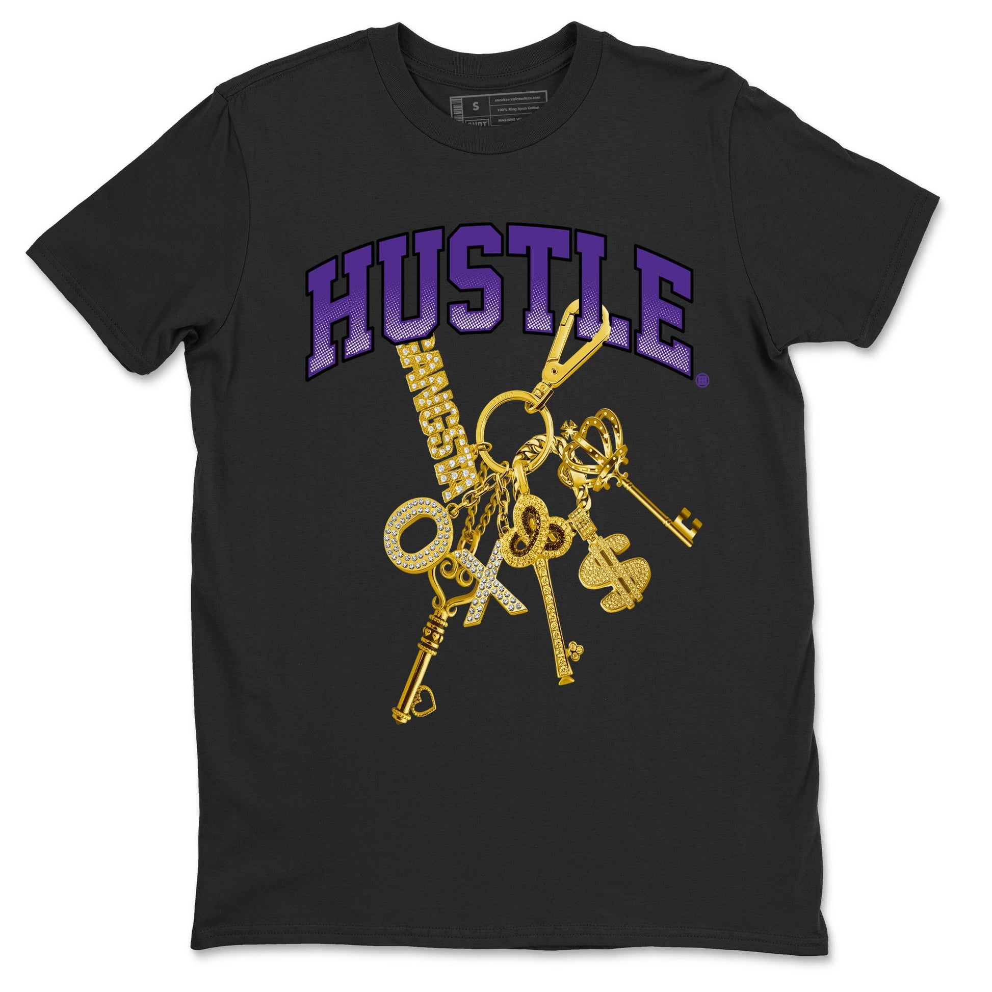 Air Jordan 12 Field Purple Sneaker Match Tees Gold Hustle Sneaker Tees Jordan Jordan 12 Lakers Sneaker Release Tees Unisex Shirts Black 2