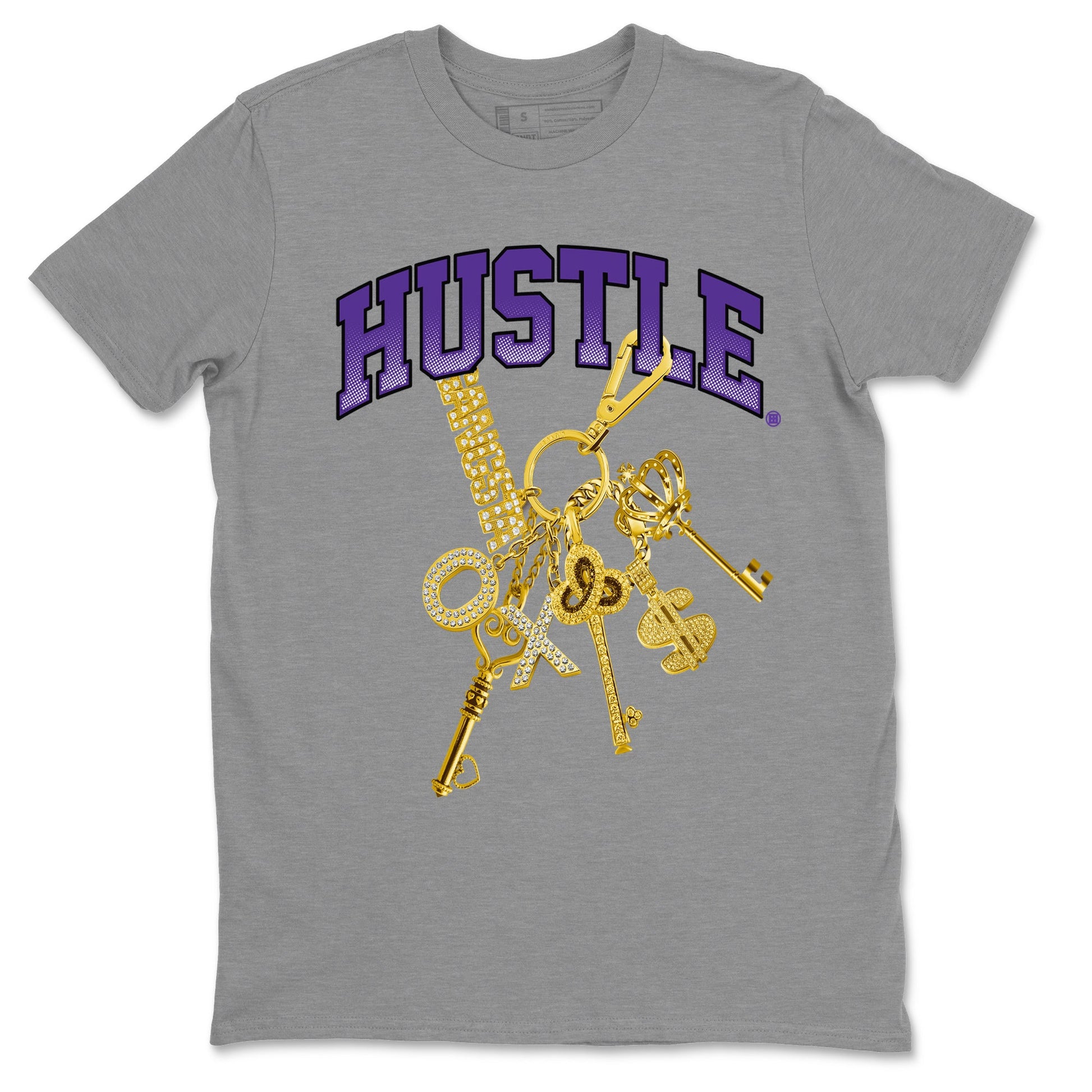 Air Jordan 12 Field Purple Sneaker Match Tees Gold Hustle Sneaker Tees Jordan Jordan 12 Lakers Sneaker Release Tees Unisex Shirts Heather Grey 2