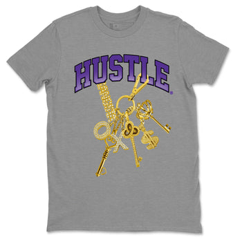 Air Jordan 12 Field Purple Sneaker Match Tees Gold Hustle Sneaker Tees Jordan Jordan 12 Lakers Sneaker Release Tees Unisex Shirts Heather Grey 2