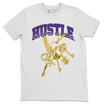 Air Jordan 12 Field Purple Sneaker Match Tees Gold Hustle Sneaker Tees Jordan Jordan 12 Lakers Sneaker Release Tees Unisex Shirts White 2