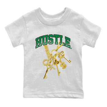 Air Jordan 4 Pine Green Sneaker Match Tees Gold Hustle Sneaker Tees Nike SB x Jordan 4 Pine Green Sneaker Release Tees Kids Shirts White 2