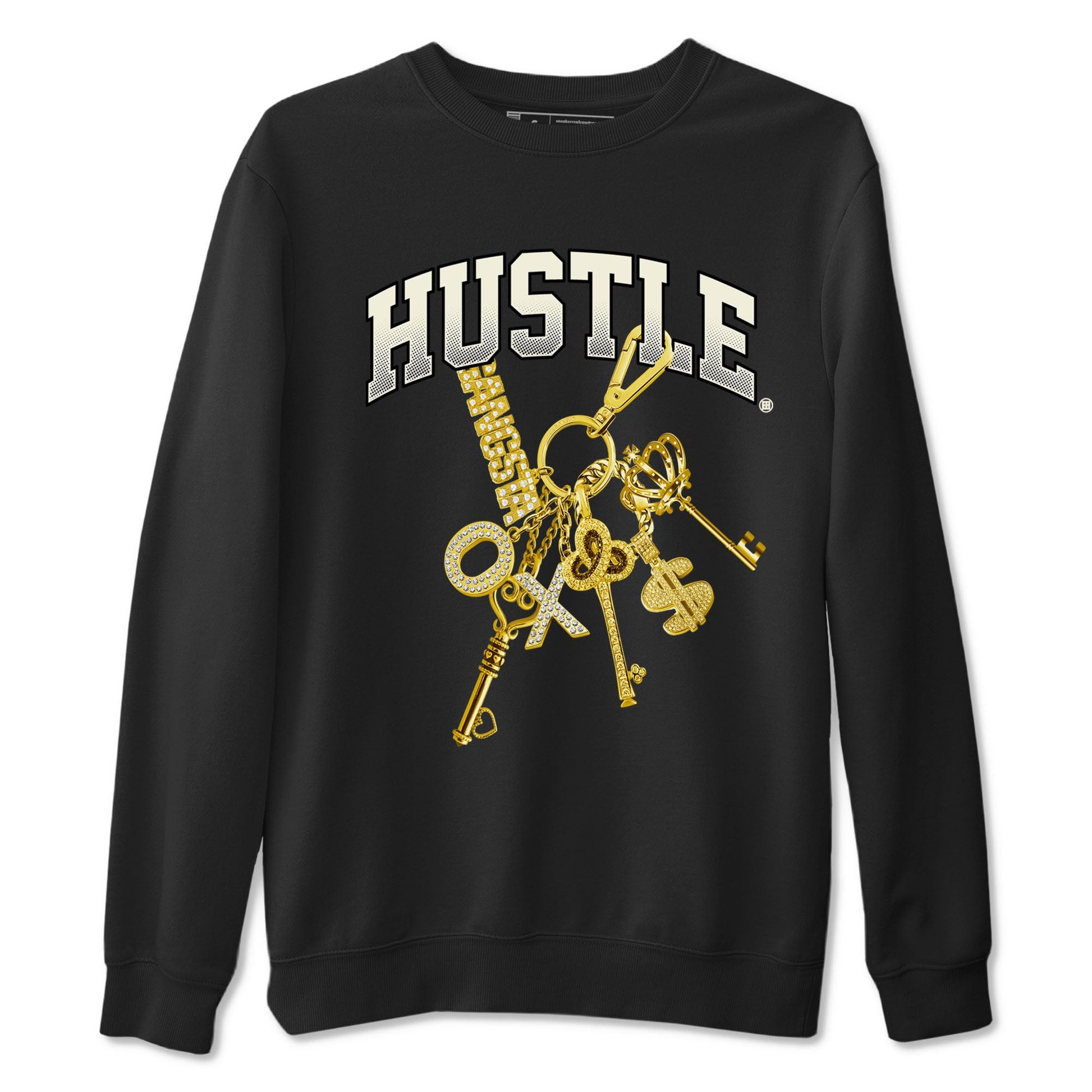 4s Sail shirt to match jordans Gold Hustle sneaker tees Air Jordan 4 Sail SNRT Sneaker Release Tees unisex cotton Black 2 crew neck shirt