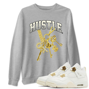 4s Sail shirt to match jordans Gold Hustle sneaker tees Air Jordan 4 Sail SNRT Sneaker Release Tees unisex cotton Heather Grey 1 crew neck shirt